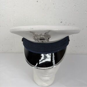 Bernard Cap Co US Air Force Service Dress White Hat Cap size 7 1/3 Officer USAF